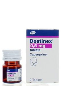 DOSTINEX (Cabergoline 0.5mg) x 8 TABLETS.